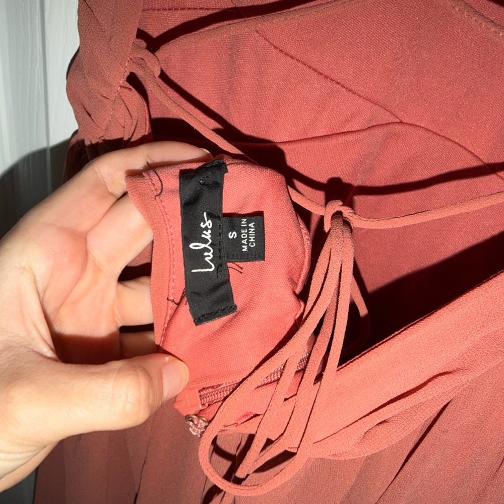 Lulu's Terracotta Ruffled Maxi Dress - Picture 3 of 4
